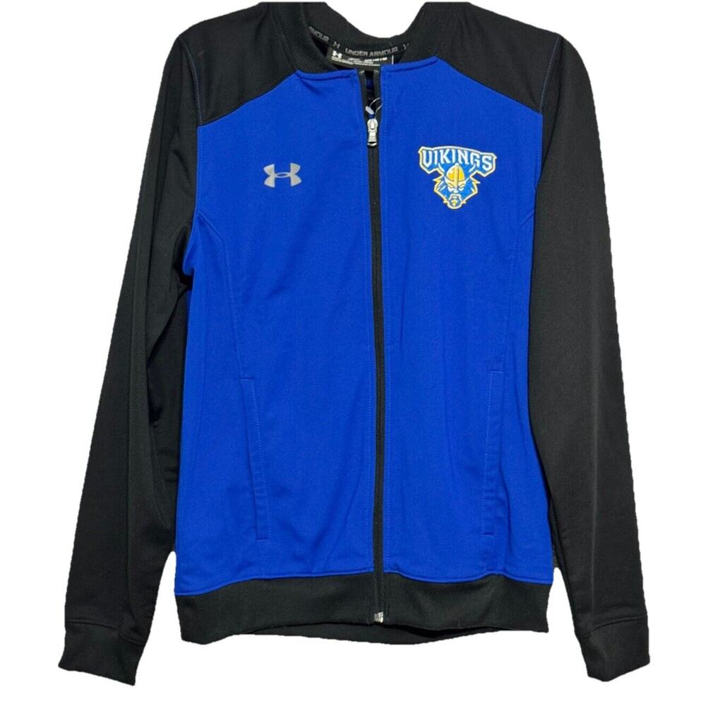 Under Armor Vikings Fitted Jacket Blue Black Long Sleeve Size Medium